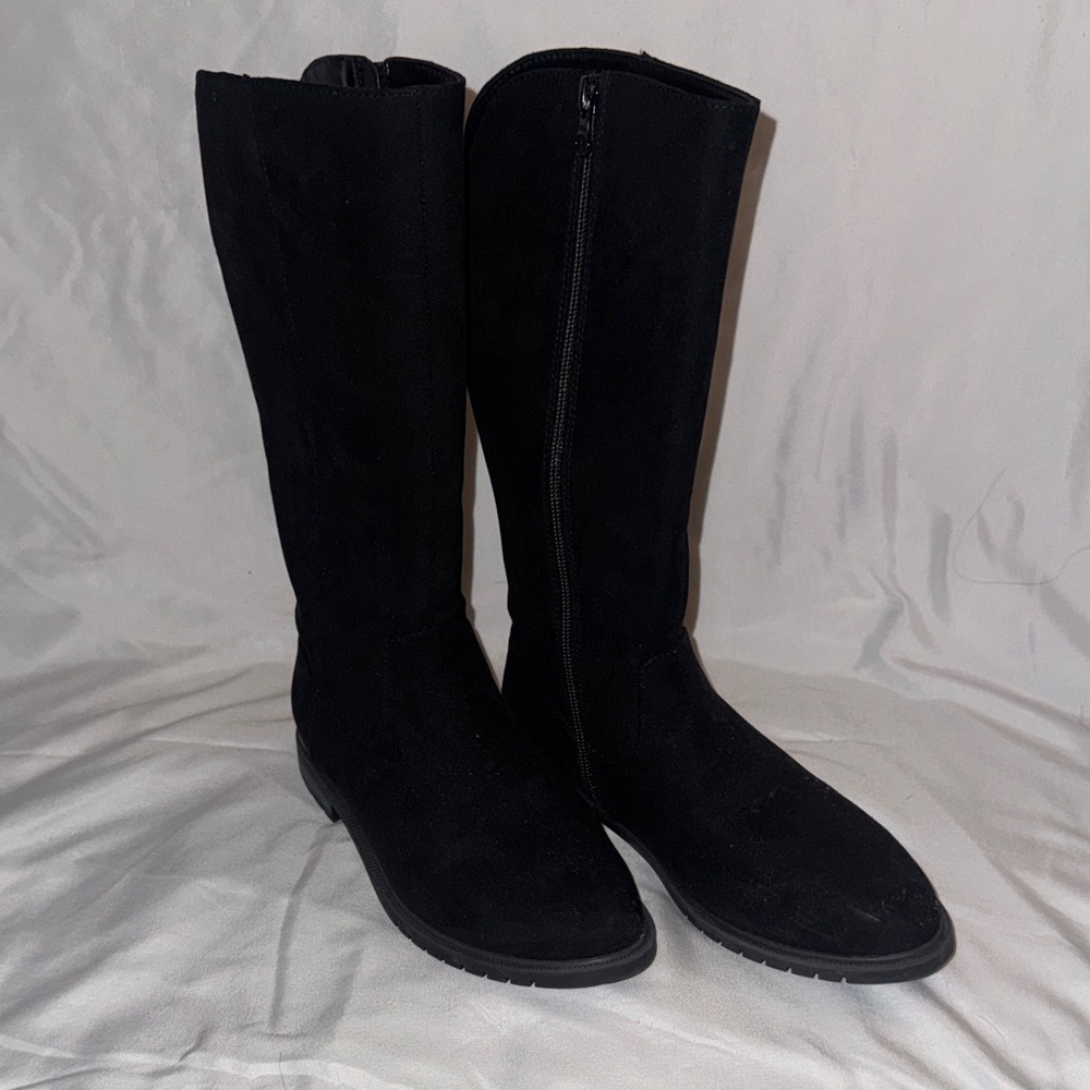 Black Knee-High Girls Boots